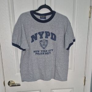 NYPD Gray and Navy Men's Short Sleeve T-Shirt